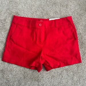 LOFT Vibrant Red Mid-Rise Shorts